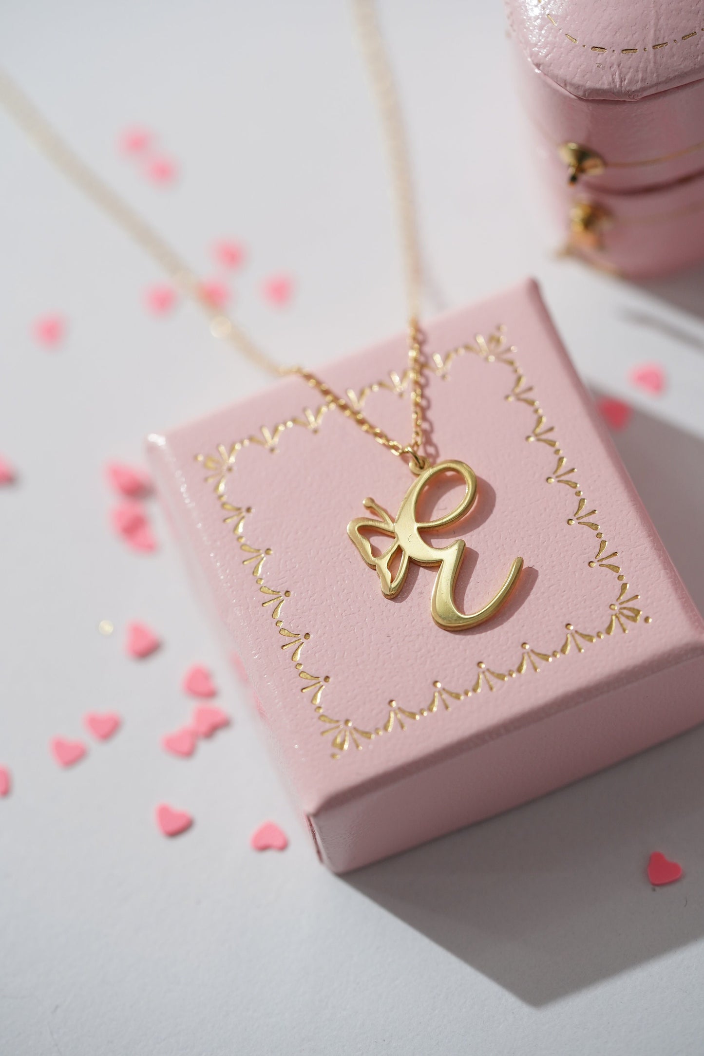 Custom Initial Necklace with Butterfly -Personalized Letter Charm Necklace • gift for her, Sterling Silver Letter Necklace,Personalized