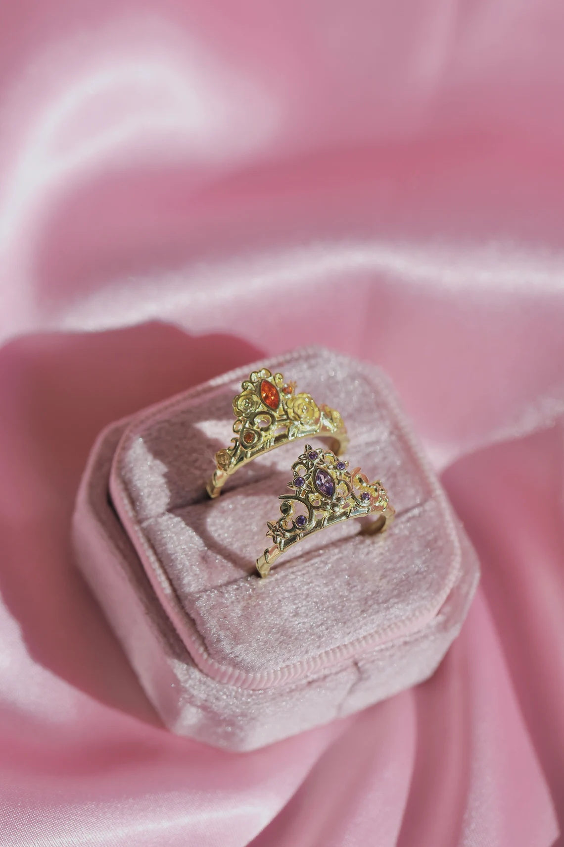 Diamond Castle Liana And Alexa Crown Ring, Friendship Ring Birthday Gift