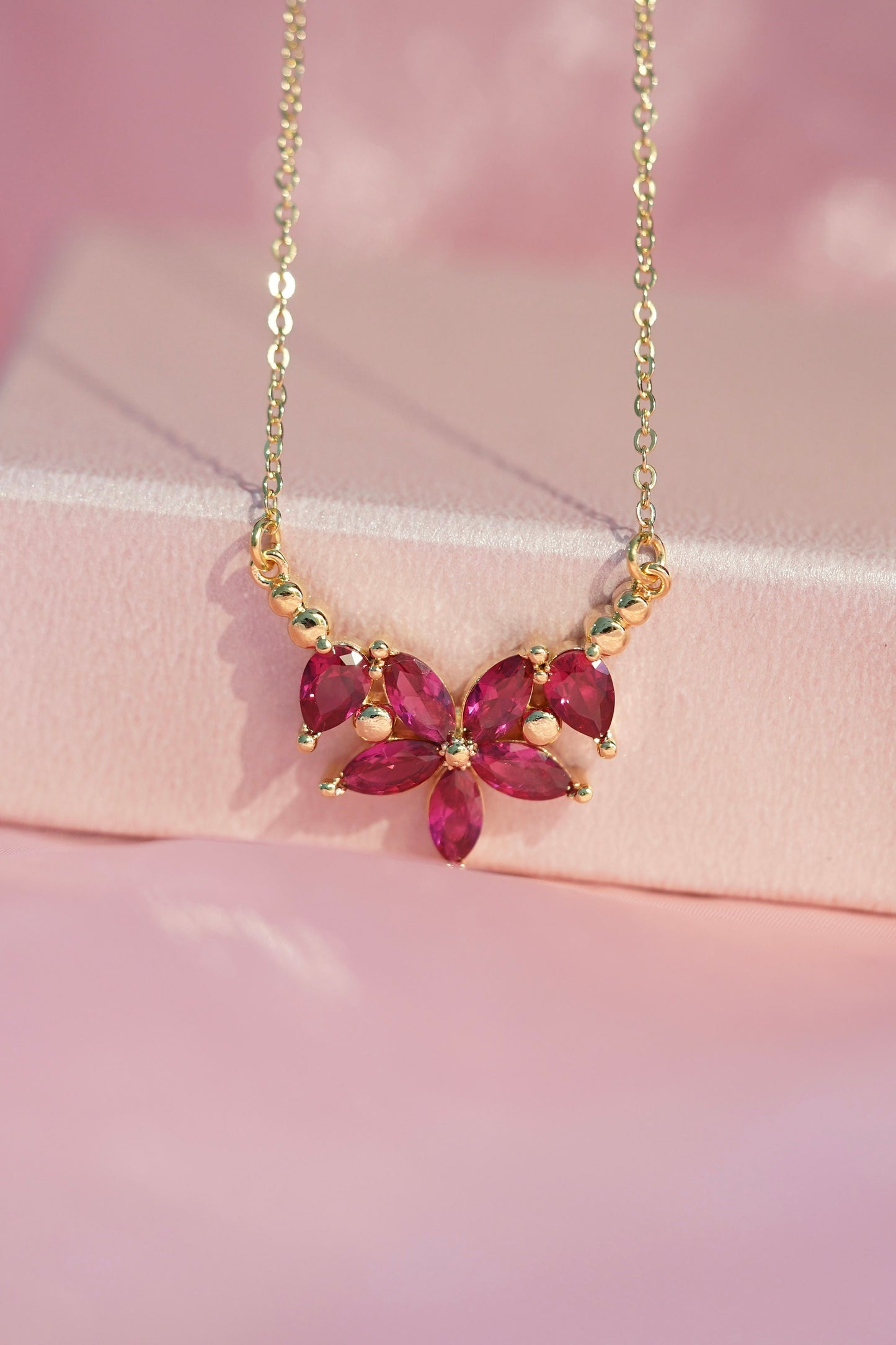 Dracualara Necklace-Pink Flower Necklace -BLOSSOM Necklace