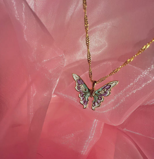 Magical Fairytopia Elina Butterfly Necklace 18k Gold Plated Best Friend Gift Mariposa Necklace