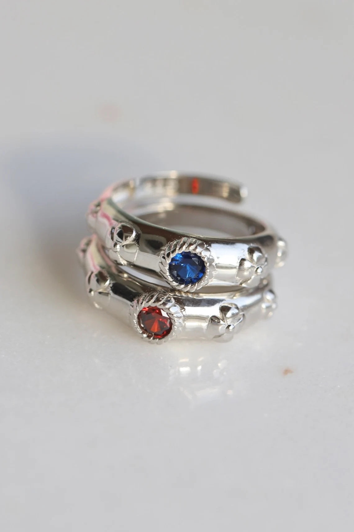 Moving Castle Ring, Red Gem Ring, Blue Gem Ring, Couple Ring Set, Cosplay Rings, Cosplay Accessory, Anime Rings, Howl Rings Set, Sophie Ring
