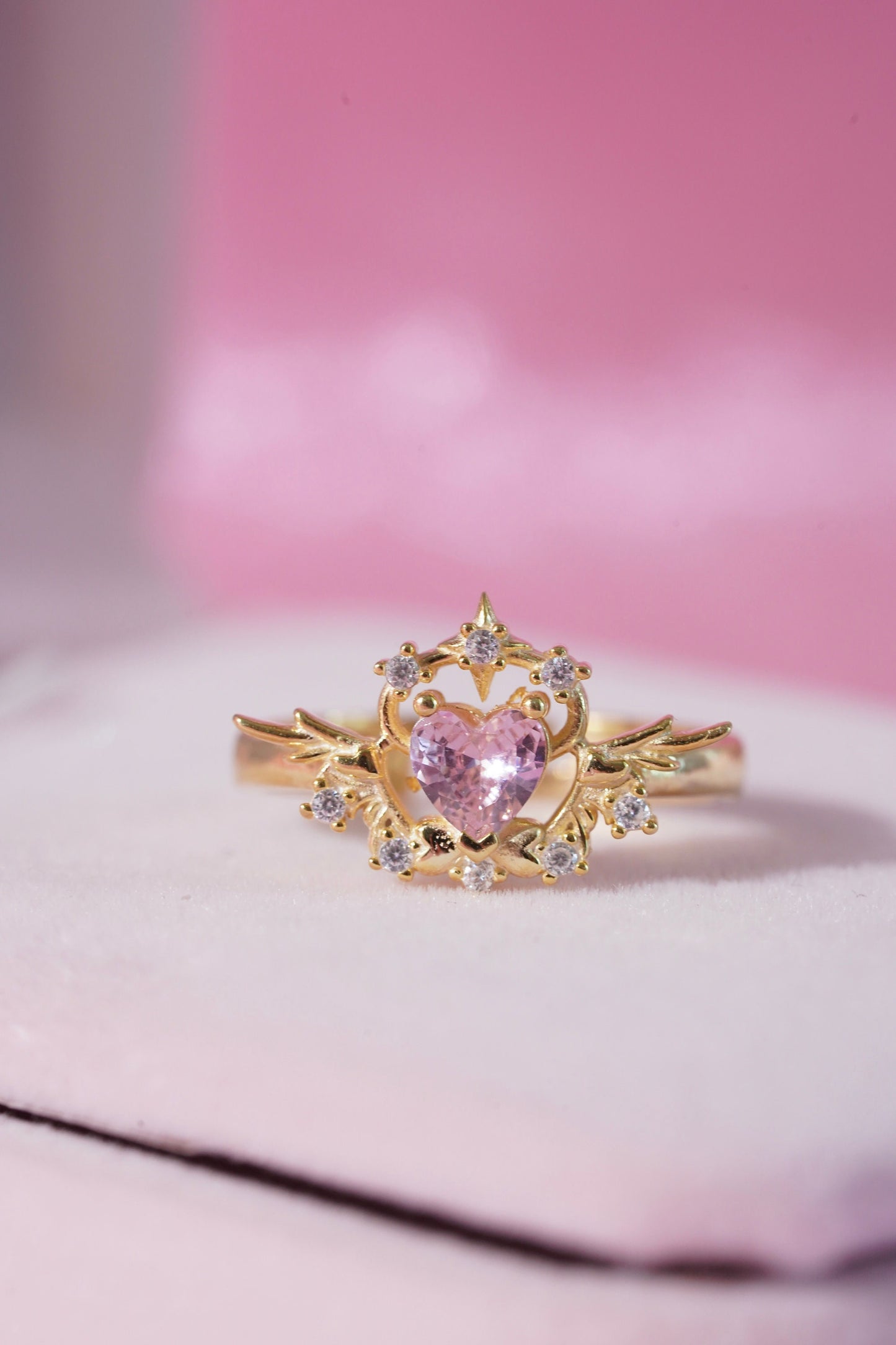 Pink Heart Ring-Anime Ring-Pink Jewelry - Princess Jewelry- I love PINK -Princess Jewelry-CZ Jewelry-ring