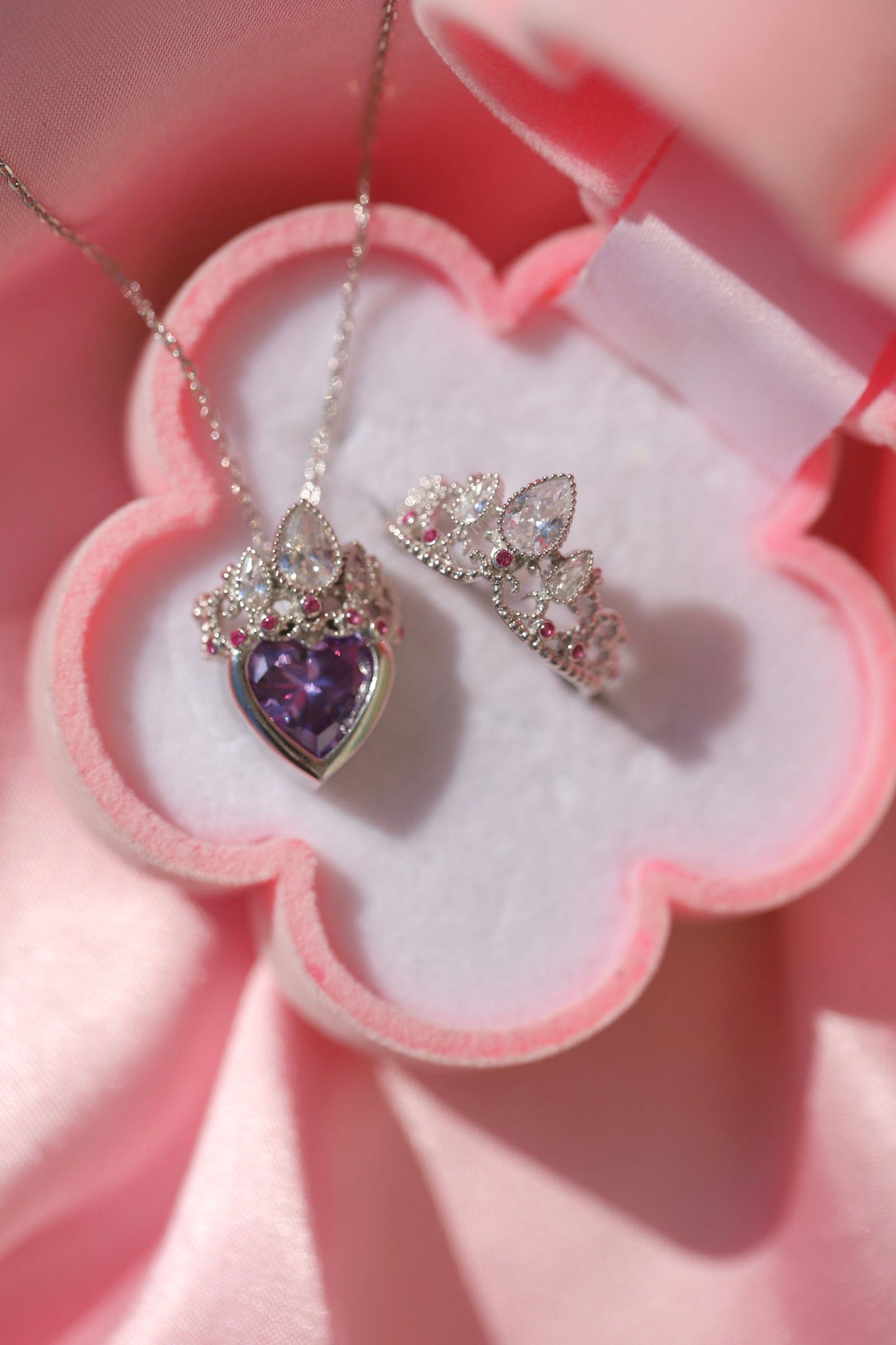 Rapunzel Crown Necklace + Rapunzel Ring Set - Tangled Princess Jewelry