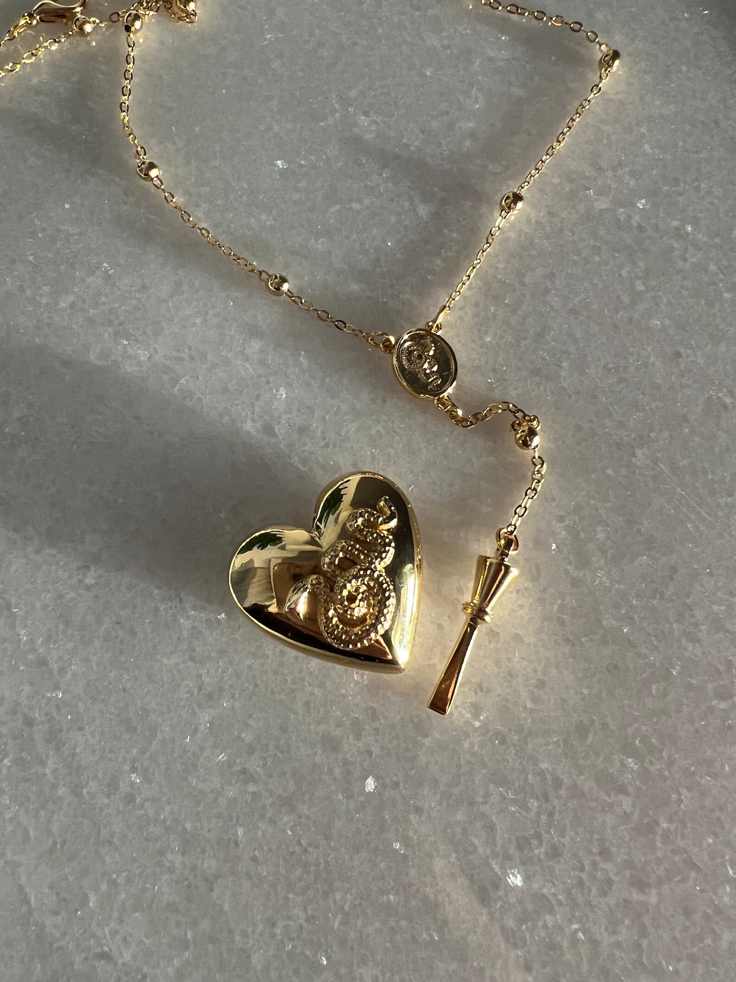 LDR style v.2 - Rosary Emerald Heart Necklace - Lana Dupe Necklace - Harry Styles - LDR Necklace