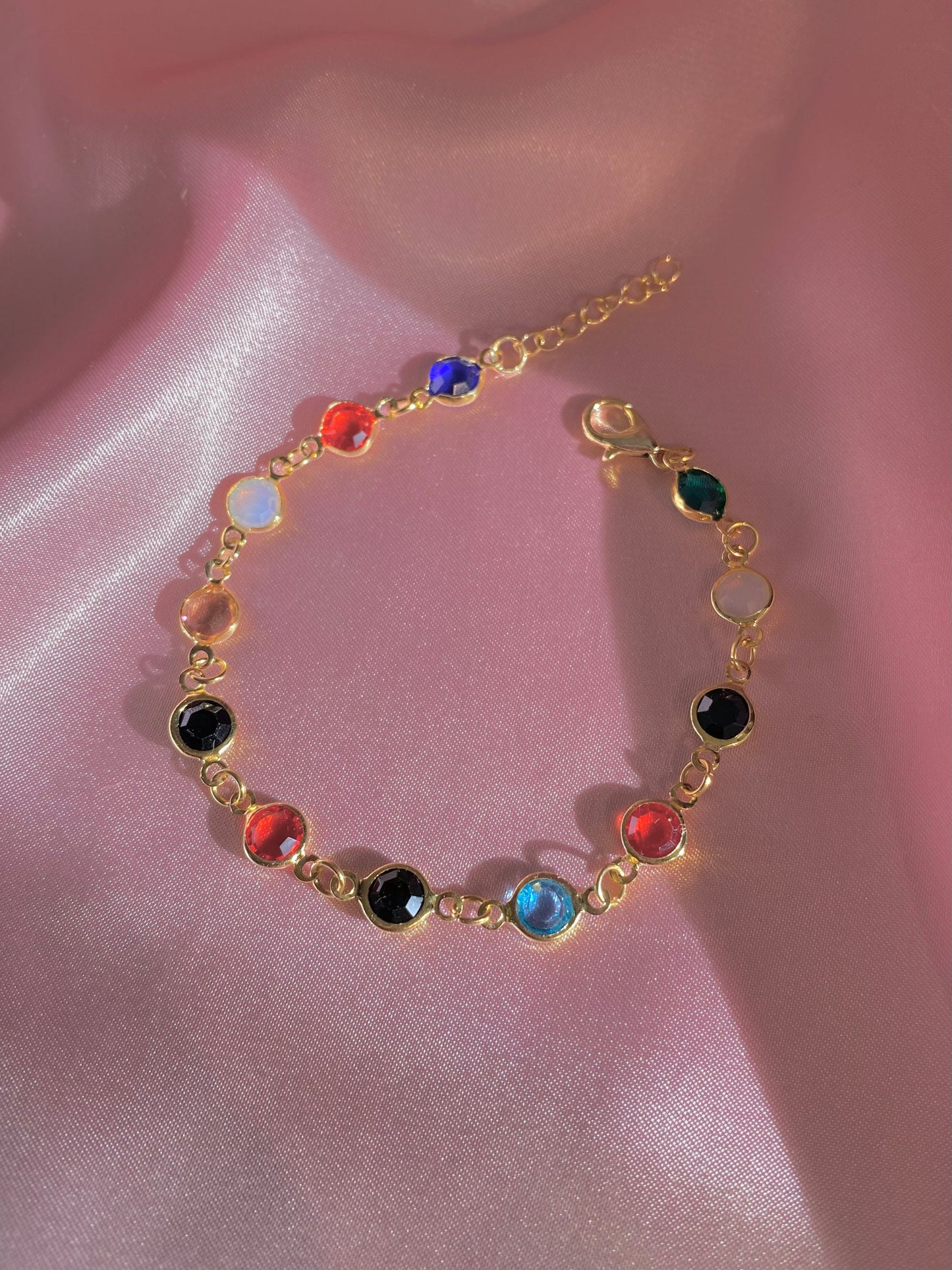 TS Bracelet- Bejeweled Bracelet -Multicolor Bracelet --Gold Plated