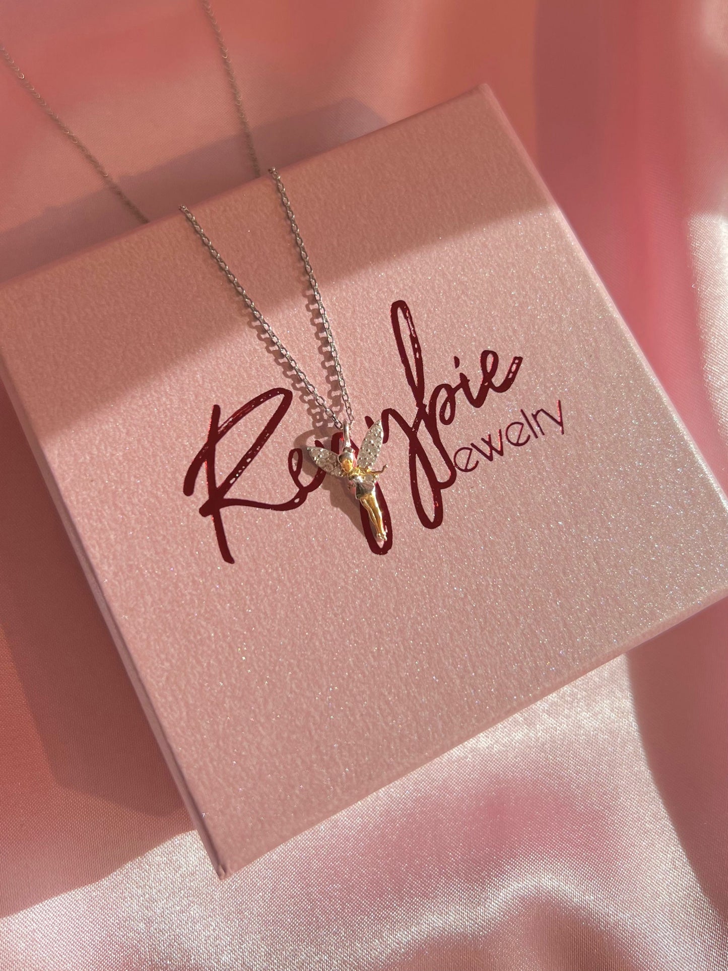Tinker Bell Fairy Minimalist Necklace, Dainty Tinker Bell Rosetta Protagonists Pendant Gift for Peter Pan lover -925 Sterling Silver